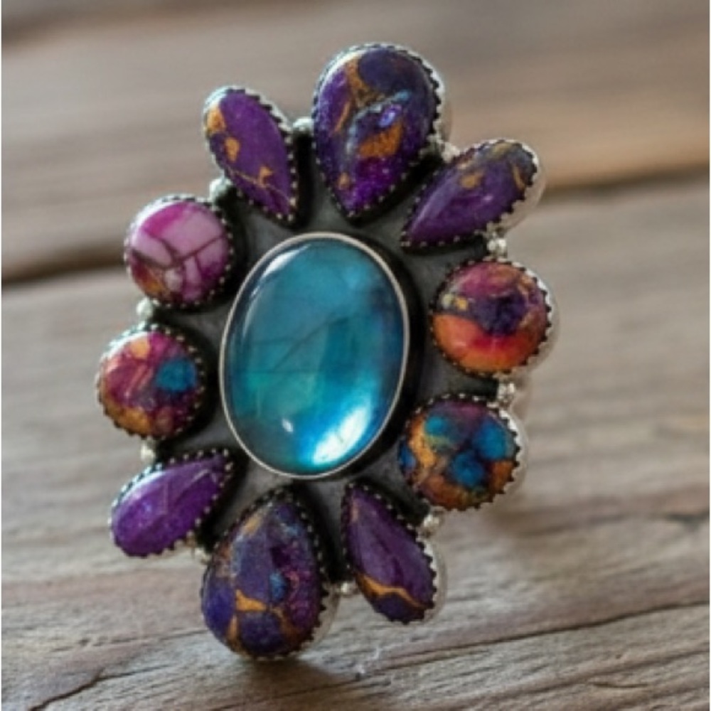 Sterling Silver Multistone Statement Ring